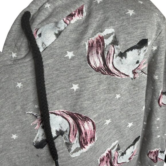 On Fire grey Unicorn hoodie 3x - Picture 5 of 6